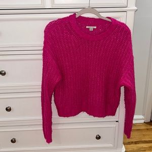 american eagle pink knit sweater